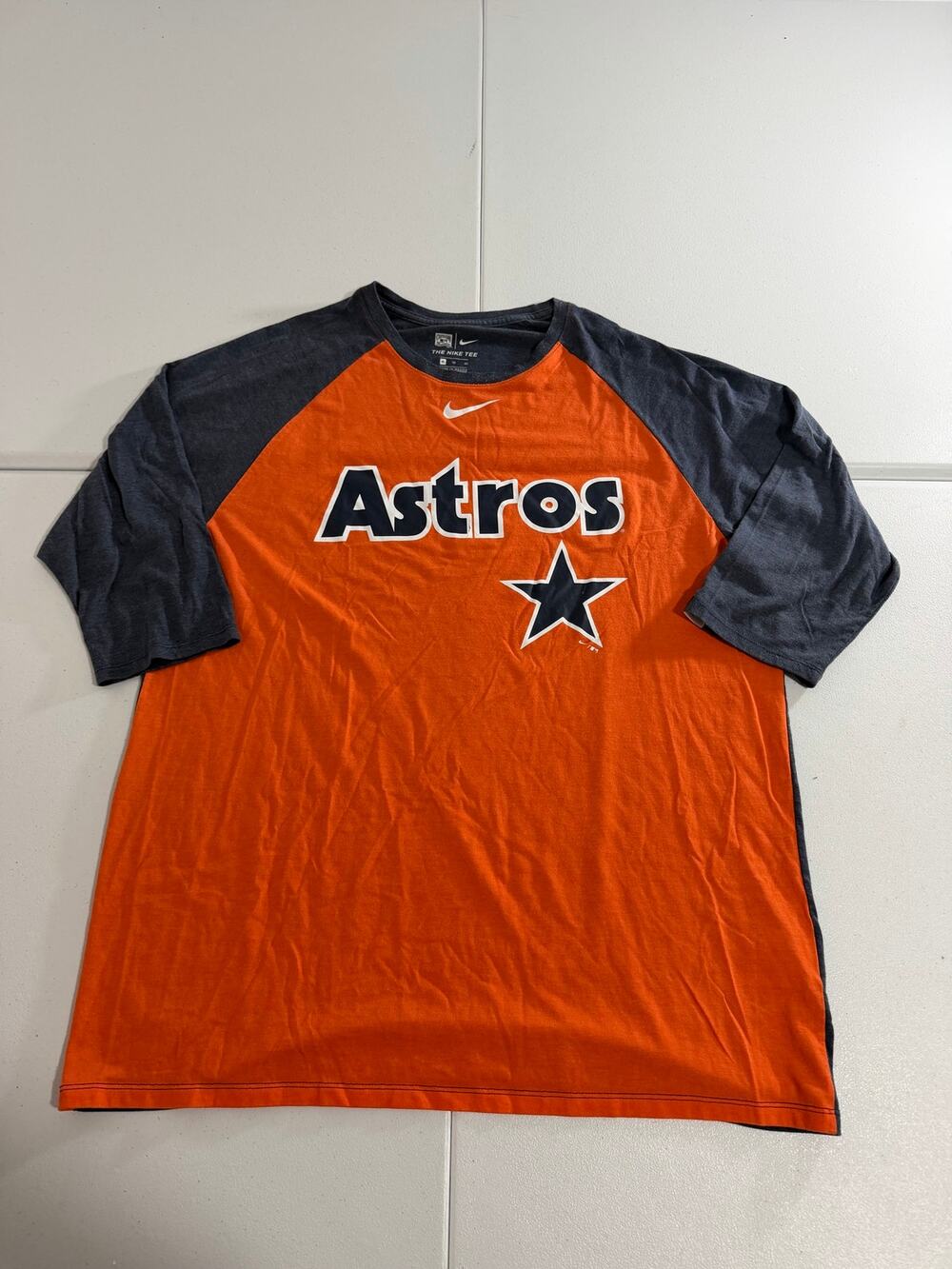 Houston Astros Nike Cooperstown Collection Shirt Men's XL Orange Navy MLB
